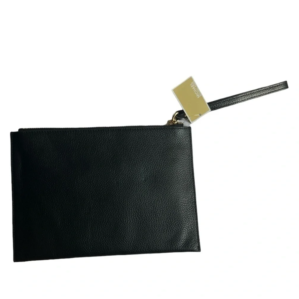 NWT MICHAEL KORS XL Zip Clutch Leather Wristlet